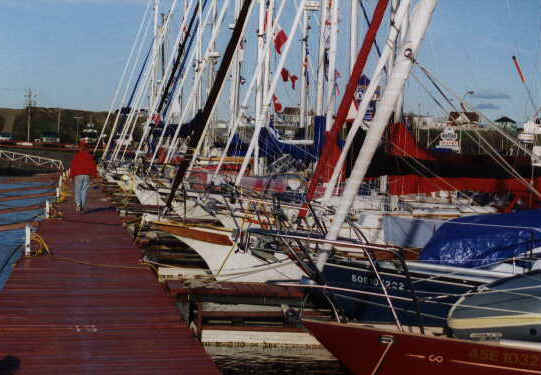 The flotilla docked at Matane