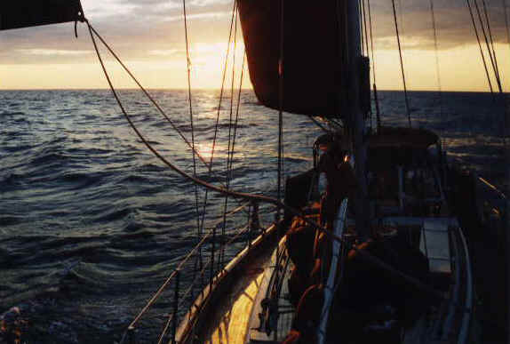 Heading into the sunrise